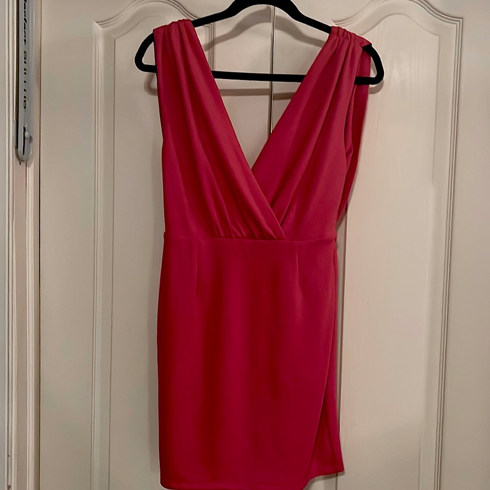 Pink v-neck dress